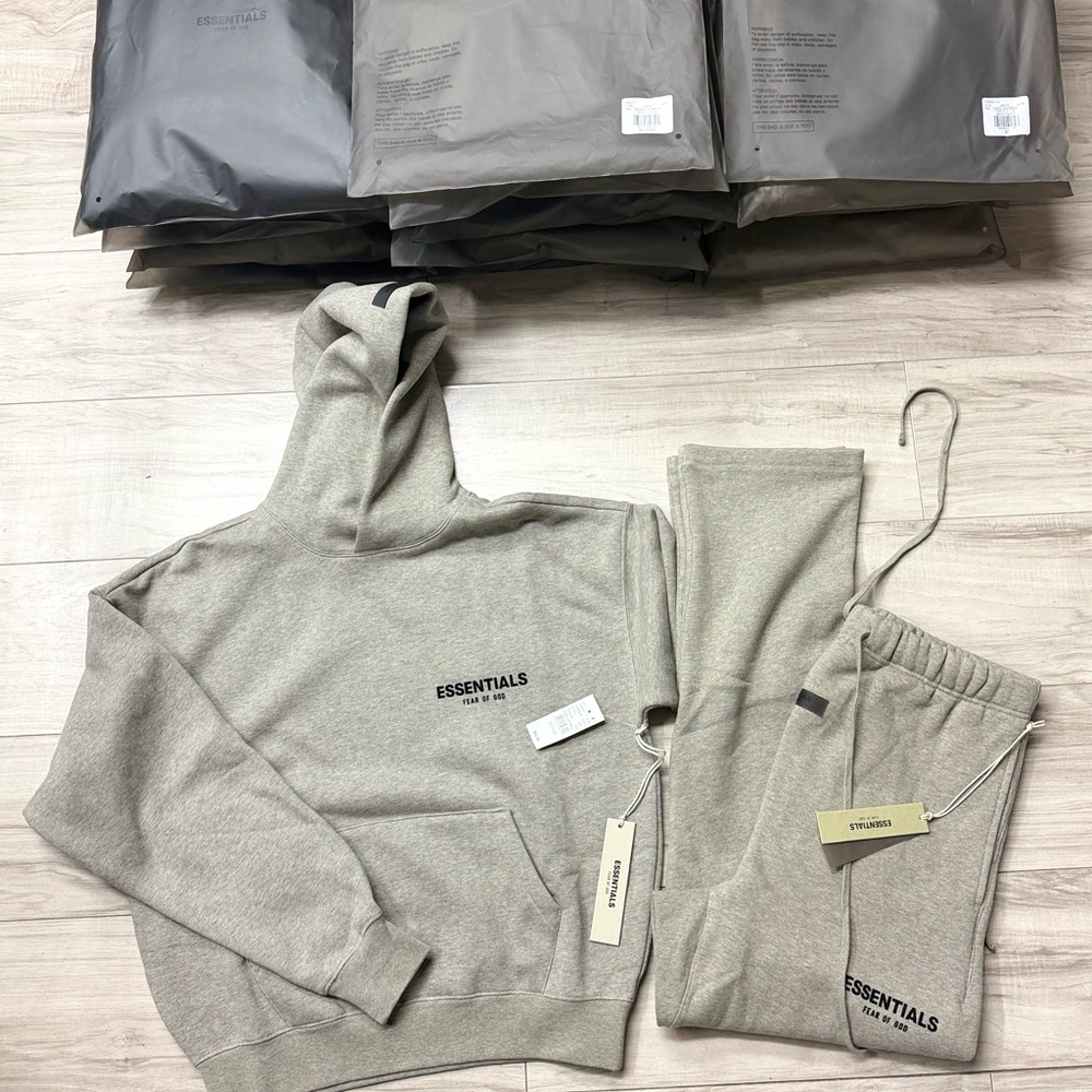 Essentials Heather Gray Hoodie and Joggers Set